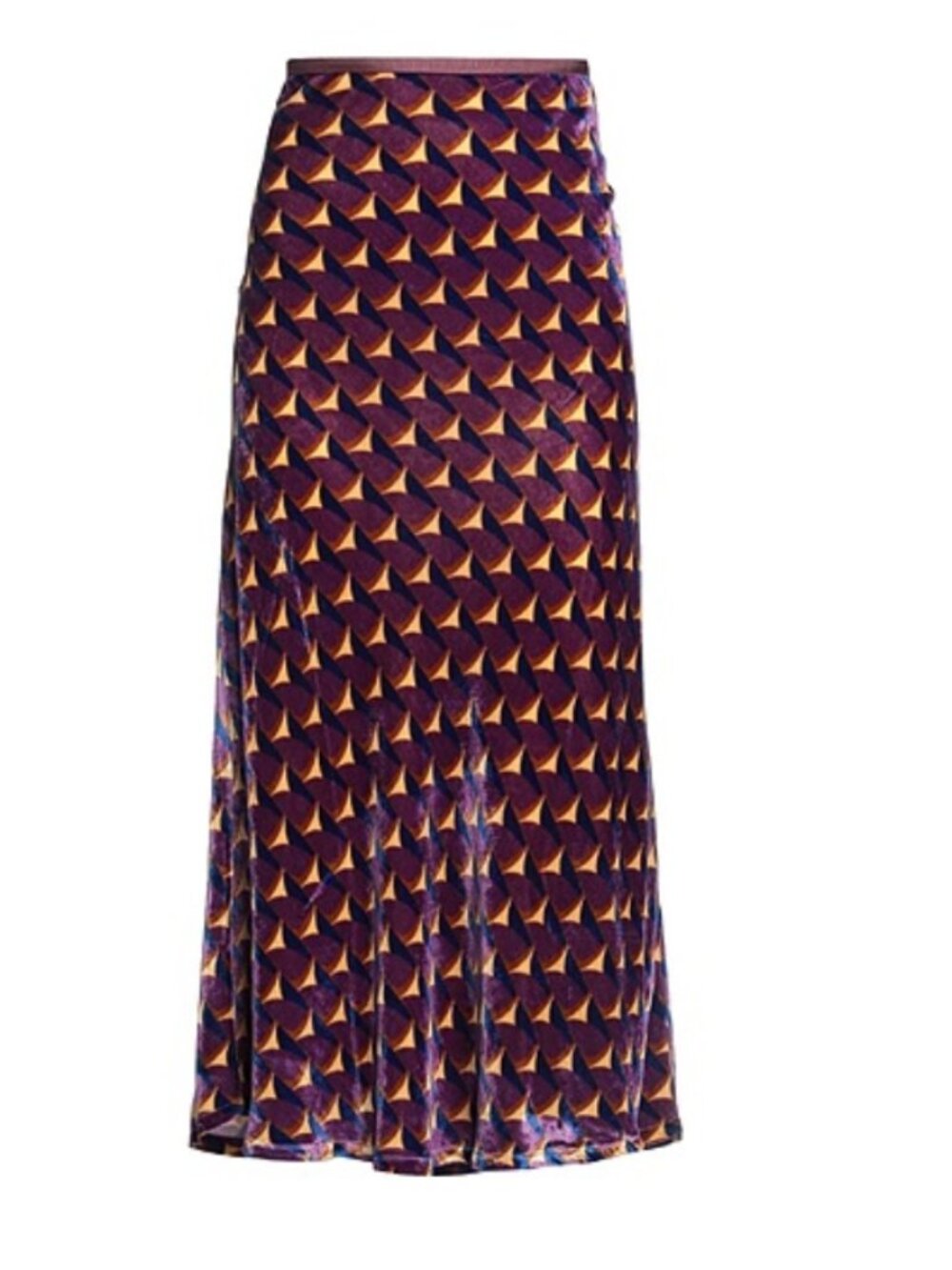 SIYU S Flared MIDI Velvet Skirt SPAIN Flared Elastic waist Purple Blue Tan